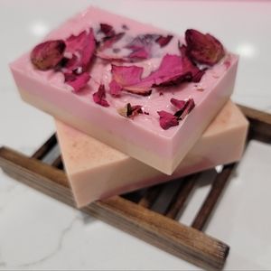 Pomegranate & Pink French Clay Cocoa Butter Bar Handcrafted Soap